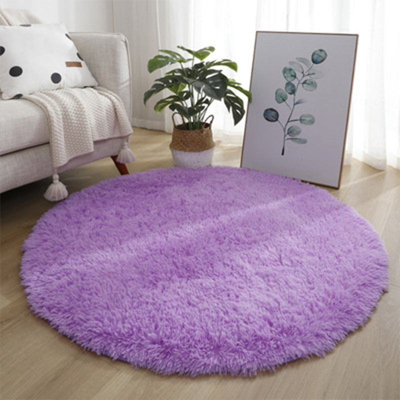 Simple Round Area Rug Polyester Carpet Indoor Rug for Sleeping Room Decoration