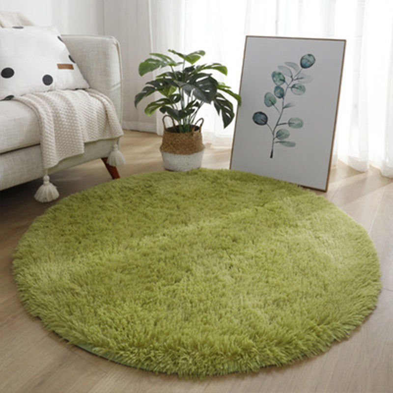 Simple Round Area Rug Polyester Carpet Indoor Rug for Sleeping Room Decoration