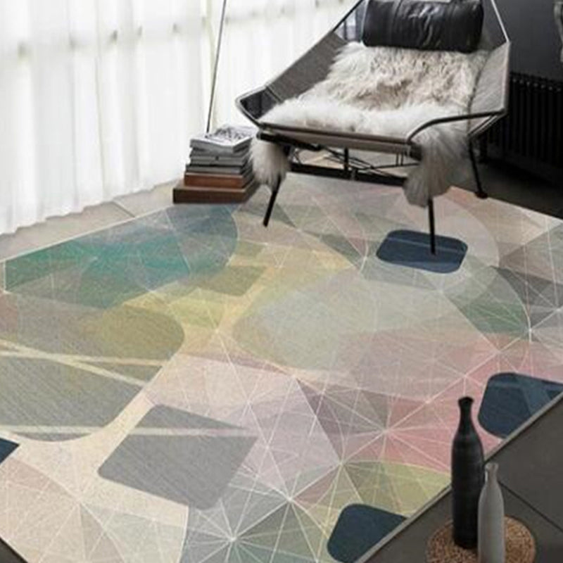 Contemporary Rug Polyester Abstract Rug Non-Slip Backing Rug for Home Decoration