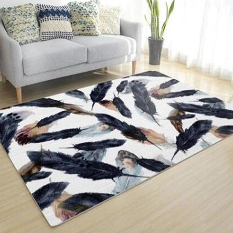 Contemporary Rug Polyester Abstract Rug Non-Slip Backing Rug for Home Decoration