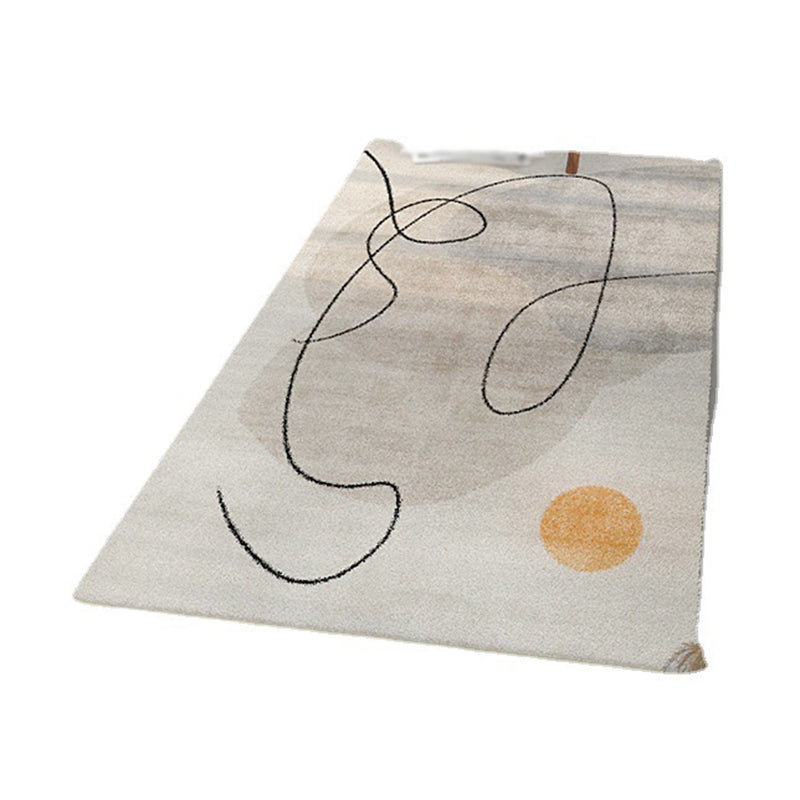 Tapis moderne de couleur claire, en Polyester, avec support antidérapant, pour la décoration de la maison
