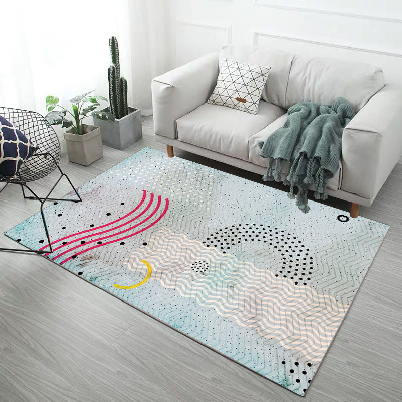 Modern Geometry Rug Polyester Rug Stain Resistant Carpet for Home Decor