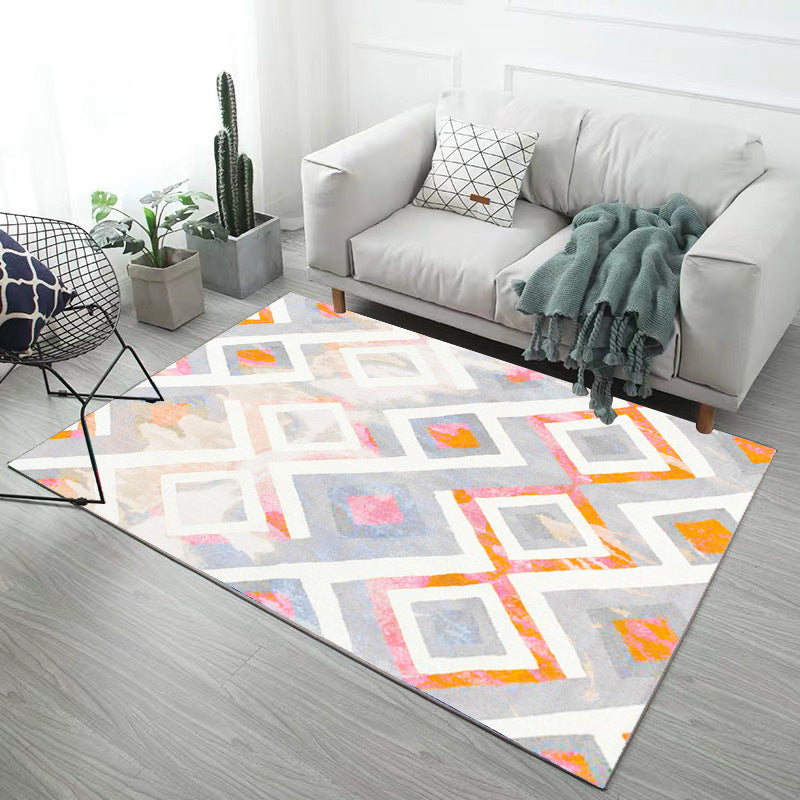 Modern Geometry Rug Polyester Rug Stain Resistant Carpet for Home Decor