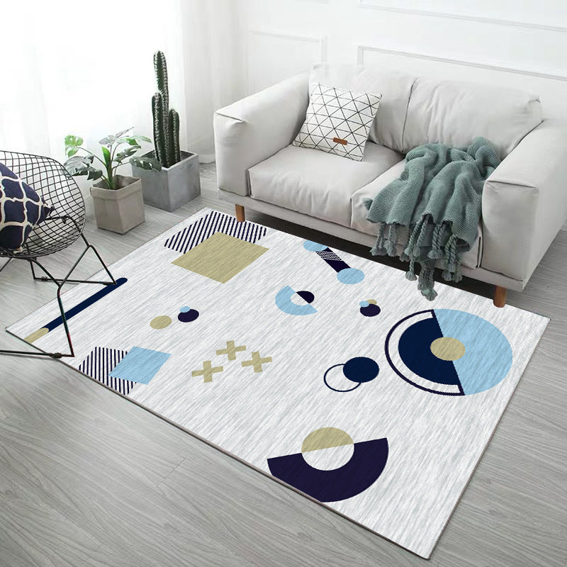 Modern Geometry Rug Polyester Rug Stain Resistant Carpet for Home Decor