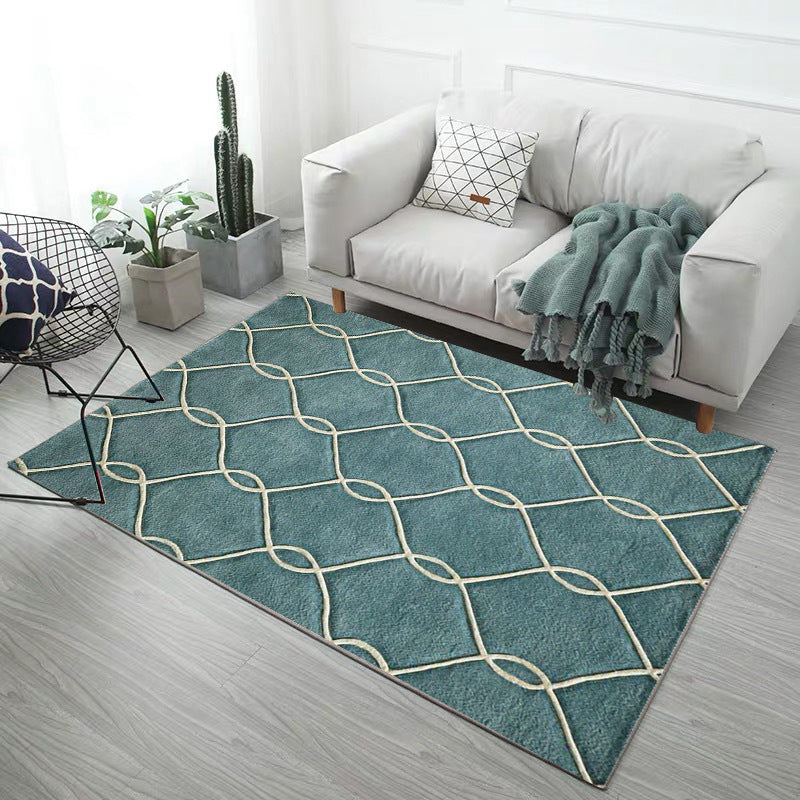 Modern Geometry Rug Polyester Rug Stain Resistant Carpet for Home Decor