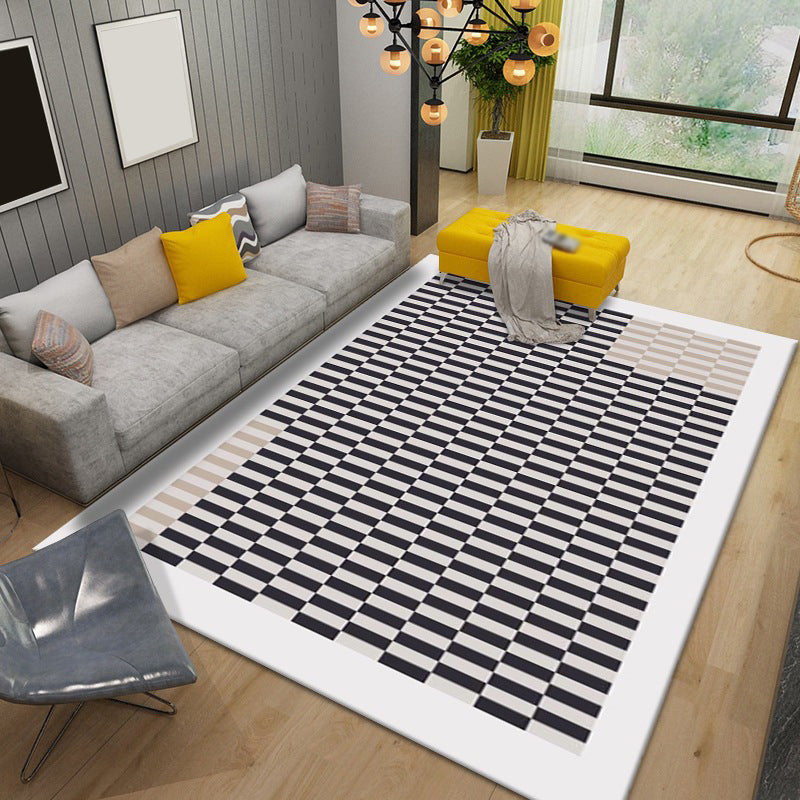 Lattice Geometry Rug Indoor Rug Anti-Slip Washable Easy Care Area Carpet for Bedroom