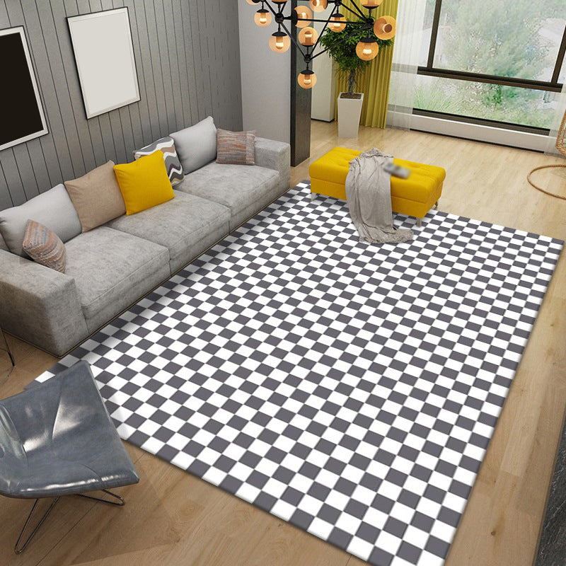 Lattice Geometry Rug Indoor Rug Anti-Slip Washable Easy Care Area Carpet for Bedroom