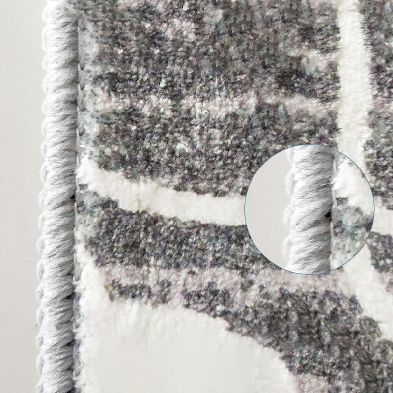 Color Block Rug Nordic Rug Polyester Stain Resistant Anti-Slip Rug for Room