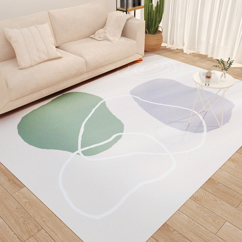 Brown Nordic Rug Polyester Contrast Color Rug Non-Slip Backing Rug for Drawing Room