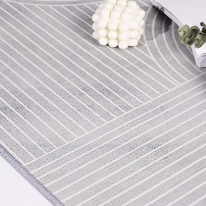 Brown Modern Rug Polyester Straight Line Rug Stain Resistant Rug for Living Room