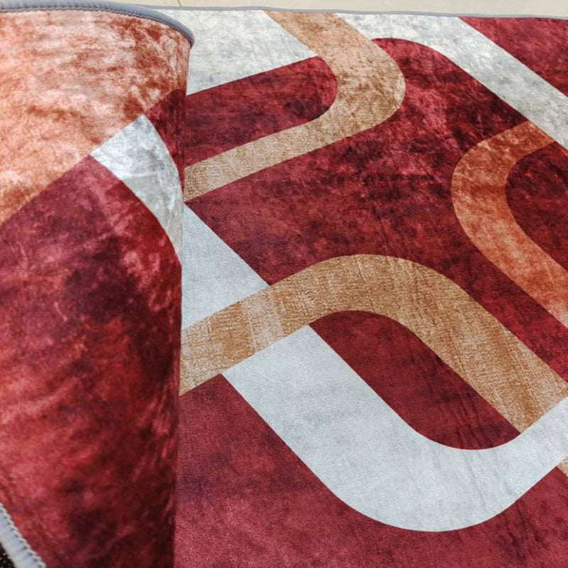 Light Brown Minimalist Rug Polyester Striped Rug Stain Resistant Rug for Living Room