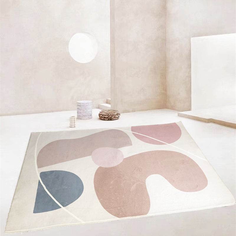 Brown Contemporary Rug Polyester Color Lump Rug Non-Slip Backing Rug for Home Decor