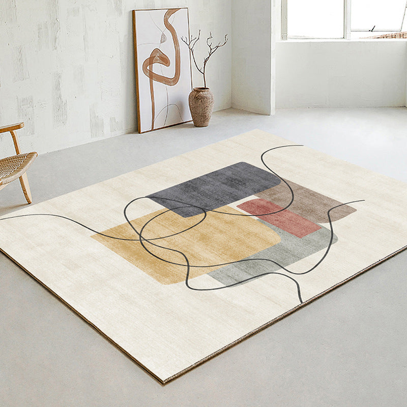 Orange einfacher Teppichpolyester-Kurve Teppich nicht rutscher Backing Teppich für Wohnzimmer