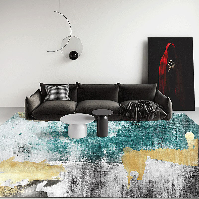 Red Modern Rug Polyester Graphic Rug Stain Resistant Rug for Home Decor