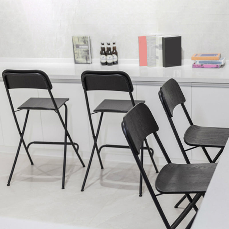 Nordic Wood Folding Barstool Simple Indoor Tall Stool with Square Seat, 1 Piece