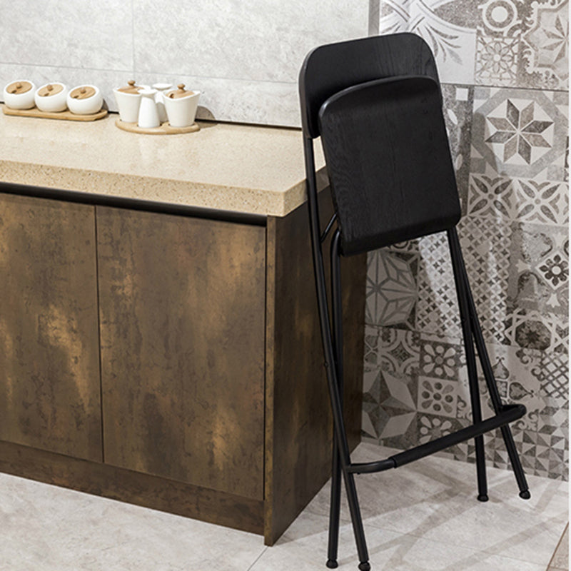Nordic Wood Folding Barstool Simple Indoor Tall Stool with Square Seat, 1 Piece