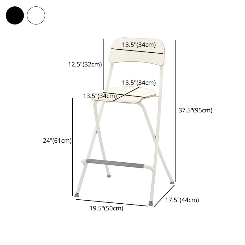 Nordic Wood Folding Barstool Simple Indoor Tall Stool with Square Seat, 1 Piece