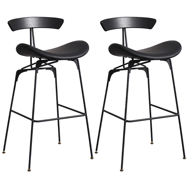 Nordic Iron Simple Barstool Indoor Hoher Hocker mit Nachahmungsleder (2) Set (2)