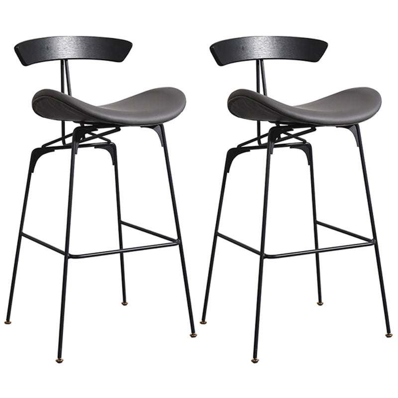Nordic Iron Simple Barstool Indoor Hoher Hocker mit Nachahmungsleder (2) Set (2)
