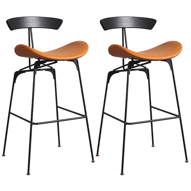 Nordic Iron Simple Barstool Indoor Hoher Hocker mit Nachahmungsleder (2) Set (2)