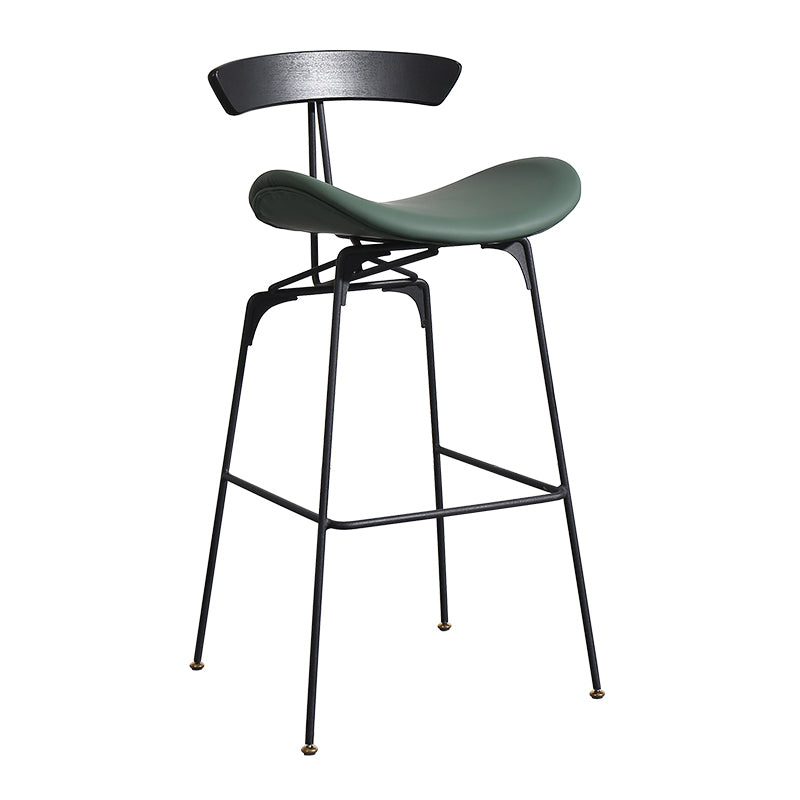 Nordic Iron Simple Barstool Indoor Hoher Hocker mit Nachahmungsleder (2) Set (2)