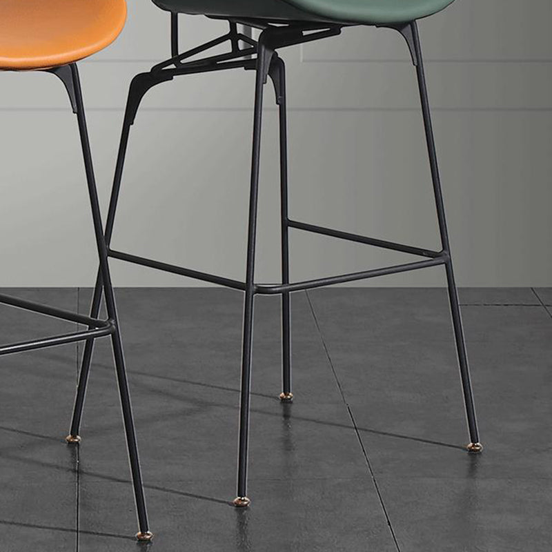 Nordic Iron Simple Barstool Indoor Hoher Hocker mit Nachahmungsleder (2) Set (2)
