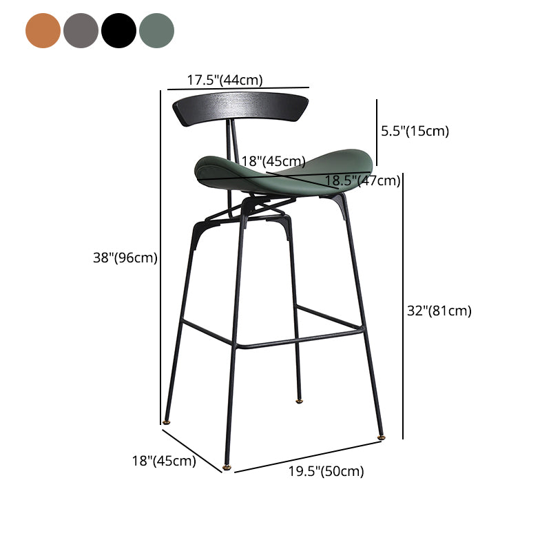 Nordic Iron Simple Barstool Indoor Hoher Hocker mit Nachahmungsleder (2) Set (2)
