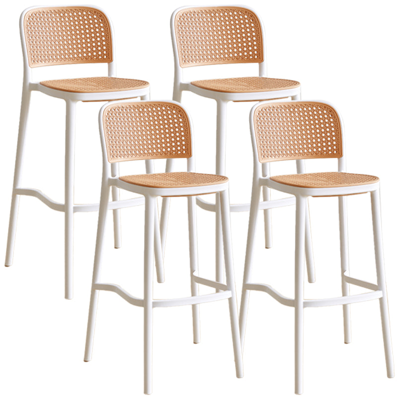 Nordic Plastic Simple Barhocker Indoor Hoher Hocker mit Sitz aus Rattanimitat