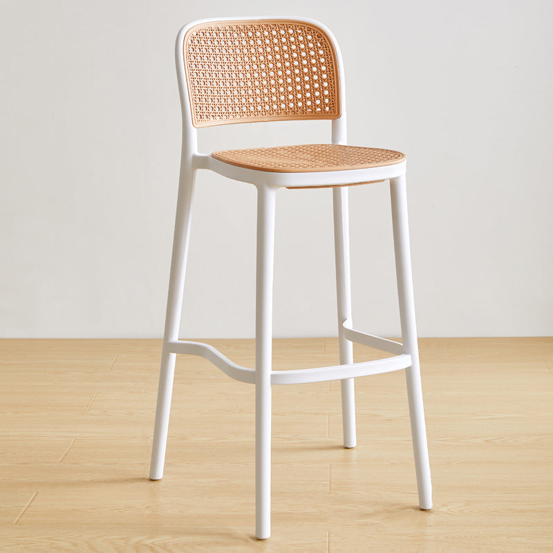 Nordic Plastic Simple Barhocker Indoor Hoher Hocker mit Sitz aus Rattanimitat