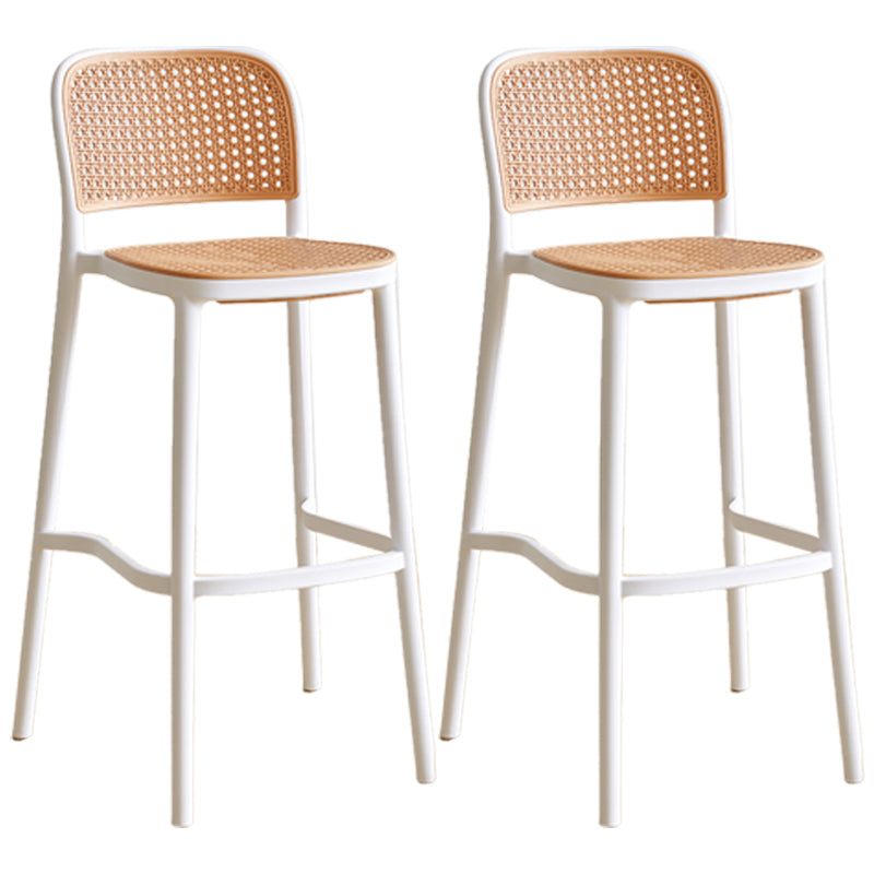 Nordic Plastic Simple Barhocker Indoor Hoher Hocker mit Sitz aus Rattanimitat