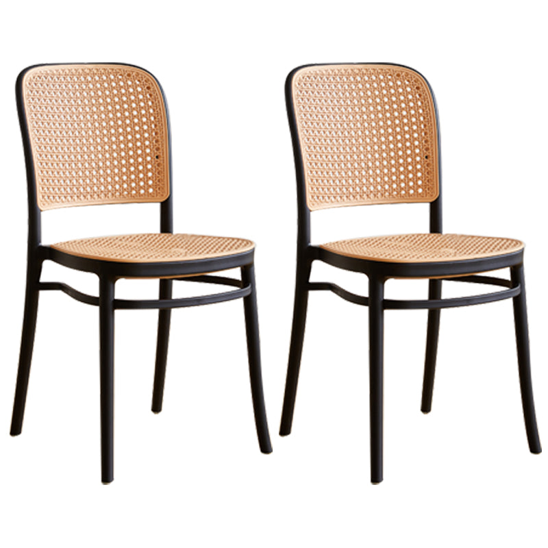 Nordic Plastic Simple Barhocker Indoor Hoher Hocker mit Sitz aus Rattanimitat