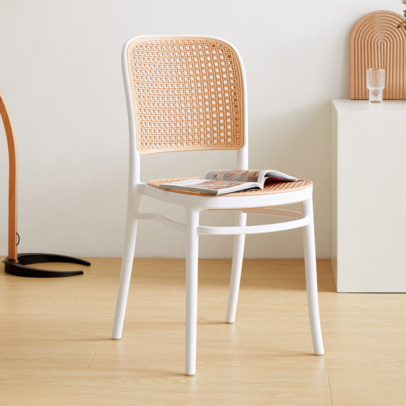Nordic Plastic Simple Barhocker Indoor Hoher Hocker mit Sitz aus Rattanimitat