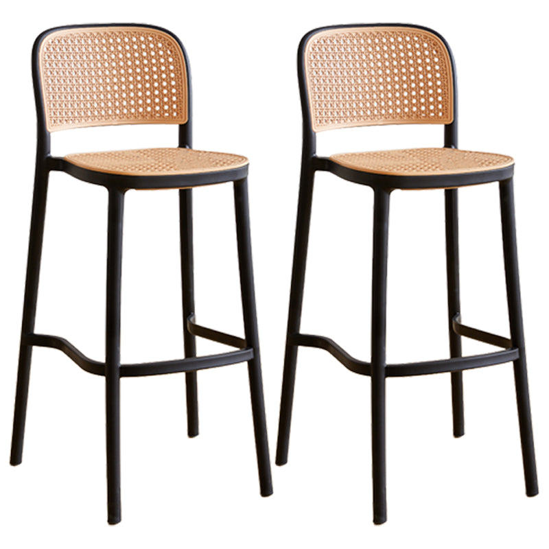 Nordic Plastic Simple Barhocker Indoor Hoher Hocker mit Sitz aus Rattanimitat