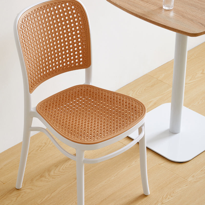 Nordic Plastic Simple Barhocker Indoor Hoher Hocker mit Sitz aus Rattanimitat