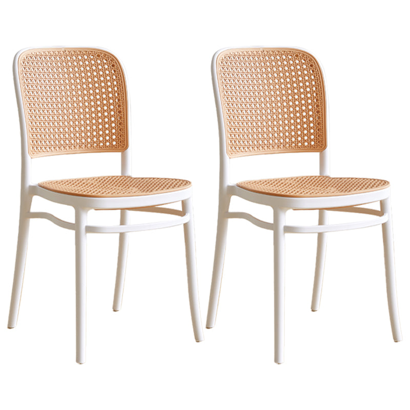 Nordic Plastic Simple Barhocker Indoor Hoher Hocker mit Sitz aus Rattanimitat