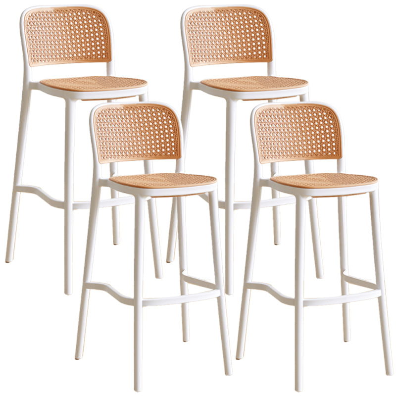 Nordic Plastic Simple Barhocker Indoor Hoher Hocker mit Sitz aus Rattanimitat