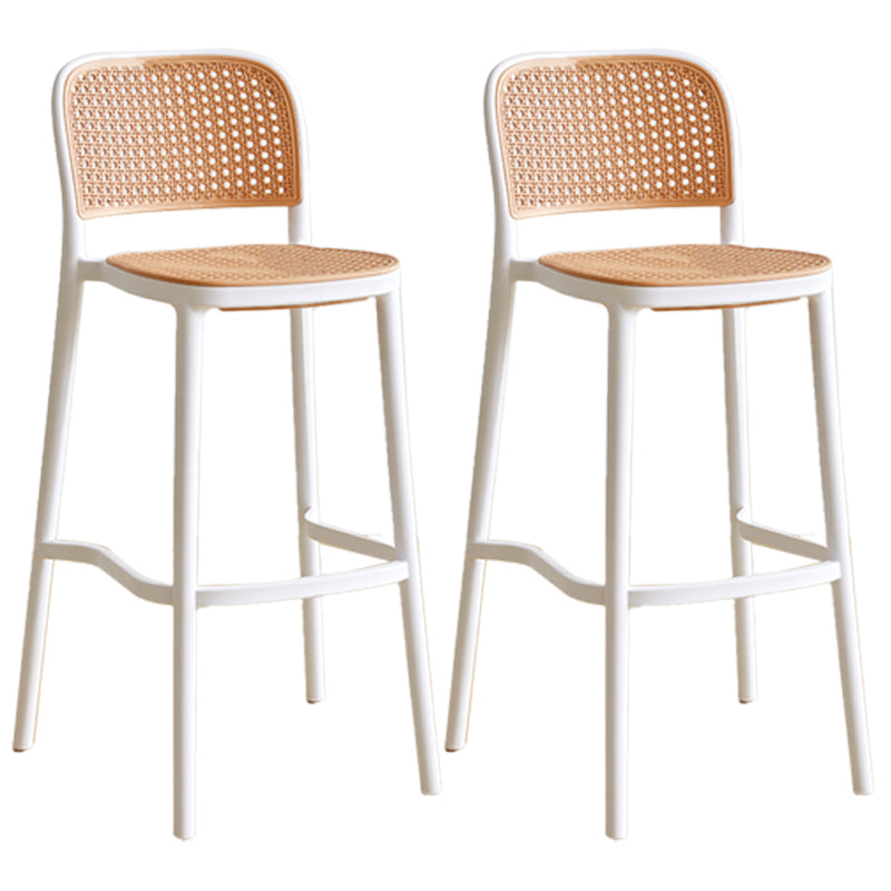 Nordic Plastic Simple Barhocker Indoor Hoher Hocker mit Sitz aus Rattanimitat