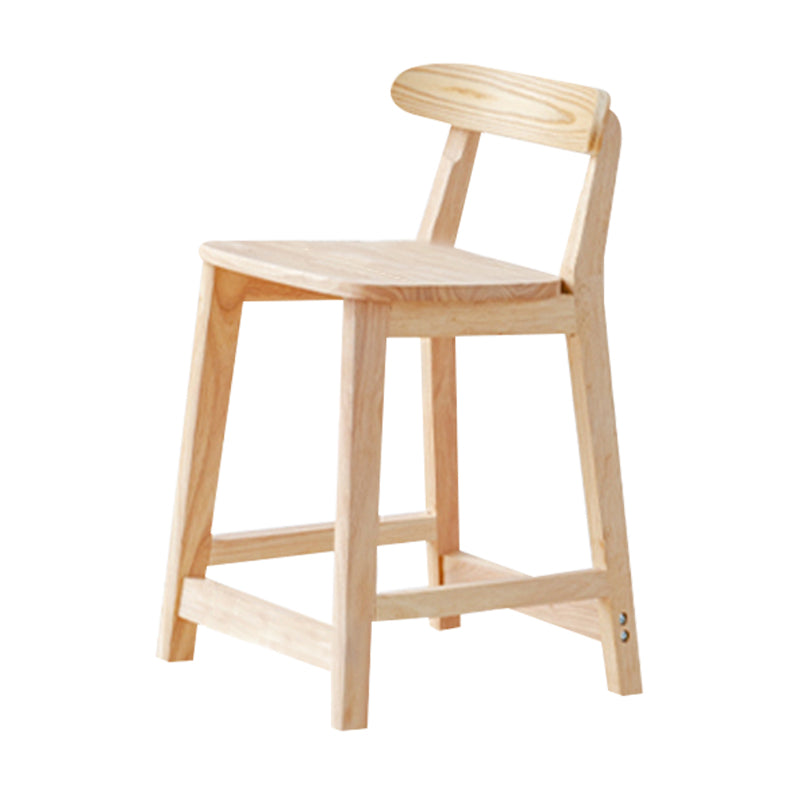 Tabouret de bar industriel à dossier bas en bois, haut et simple d'intérieur avec siège carré