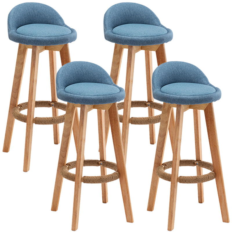 Nordic Wood Drehbarer Barhocker, niedrige Rückenlehne, hoher Innenhocker mit Polsterung