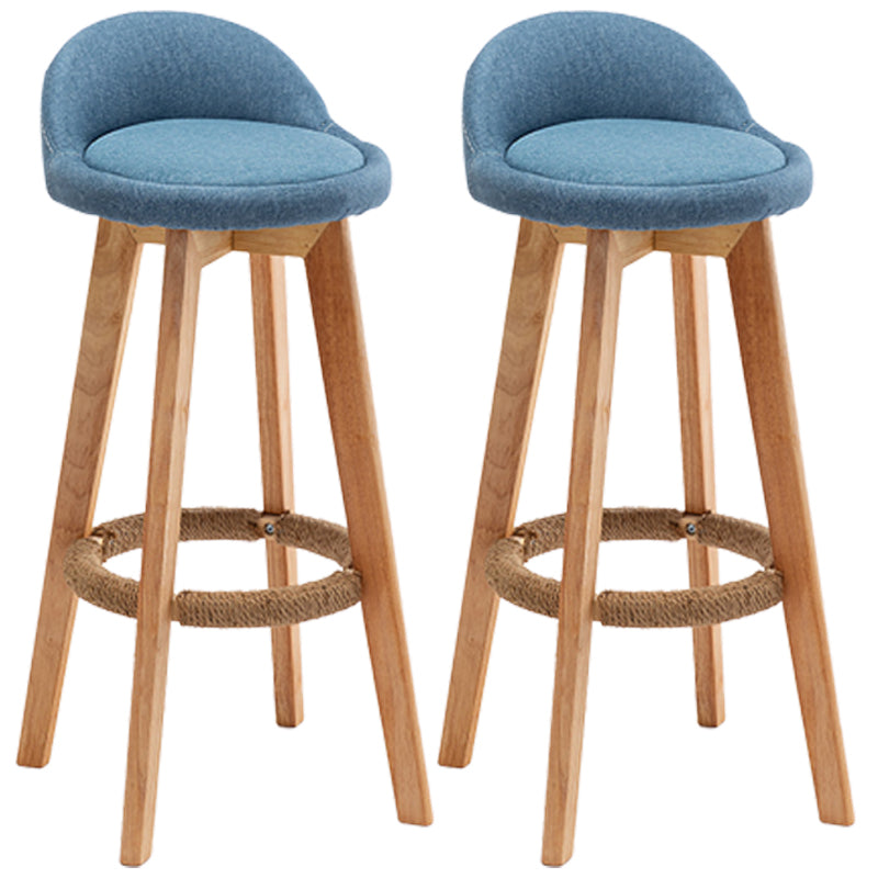 Nordic Wood Drehbarer Barhocker, niedrige Rückenlehne, hoher Innenhocker mit Polsterung
