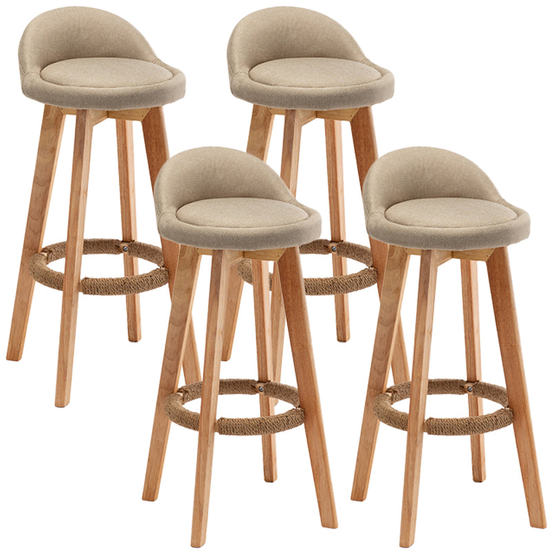 Nordic Wood Drehbarer Barhocker, niedrige Rückenlehne, hoher Innenhocker mit Polsterung