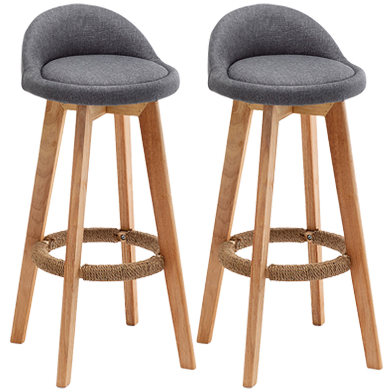 Nordic Wood Drehbarer Barhocker, niedrige Rückenlehne, hoher Innenhocker mit Polsterung