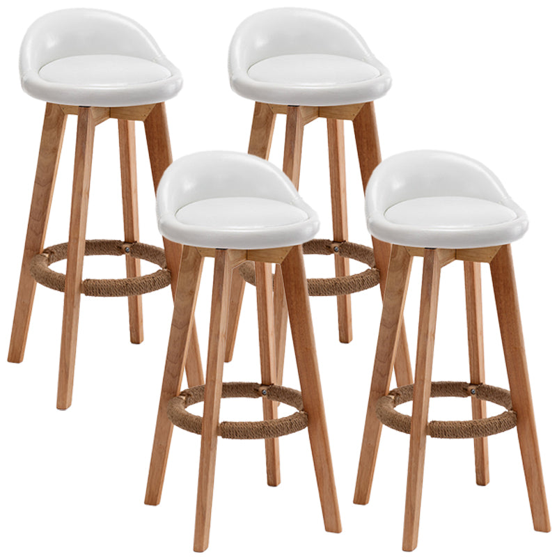 Nordic Wood Drehbarer Barhocker, niedrige Rückenlehne, hoher Innenhocker mit Polsterung