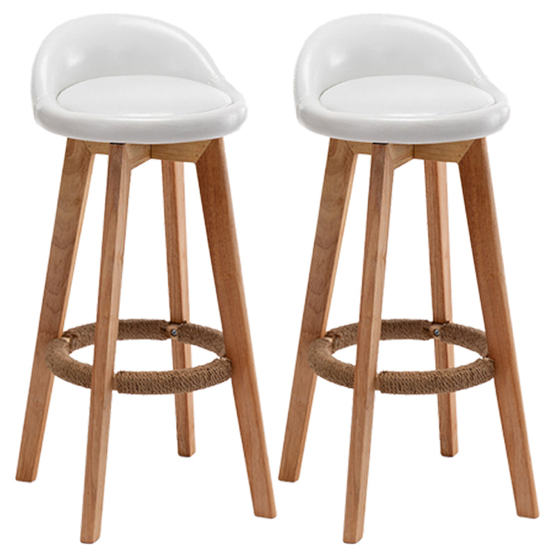 Nordic Wood Drehbarer Barhocker, niedrige Rückenlehne, hoher Innenhocker mit Polsterung