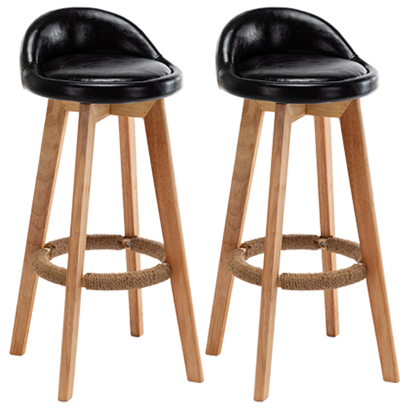 Nordic Wood Drehbarer Barhocker, niedrige Rückenlehne, hoher Innenhocker mit Polsterung