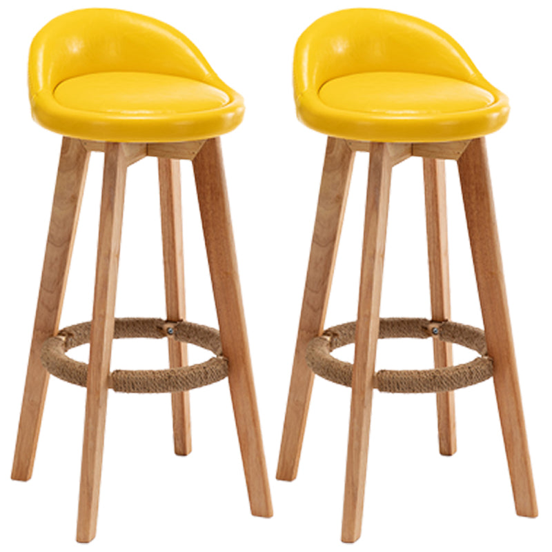 Nordic Wood Drehbarer Barhocker, niedrige Rückenlehne, hoher Innenhocker mit Polsterung