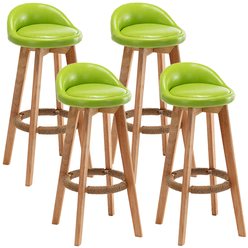 Nordic Wood Drehbarer Barhocker, niedrige Rückenlehne, hoher Innenhocker mit Polsterung