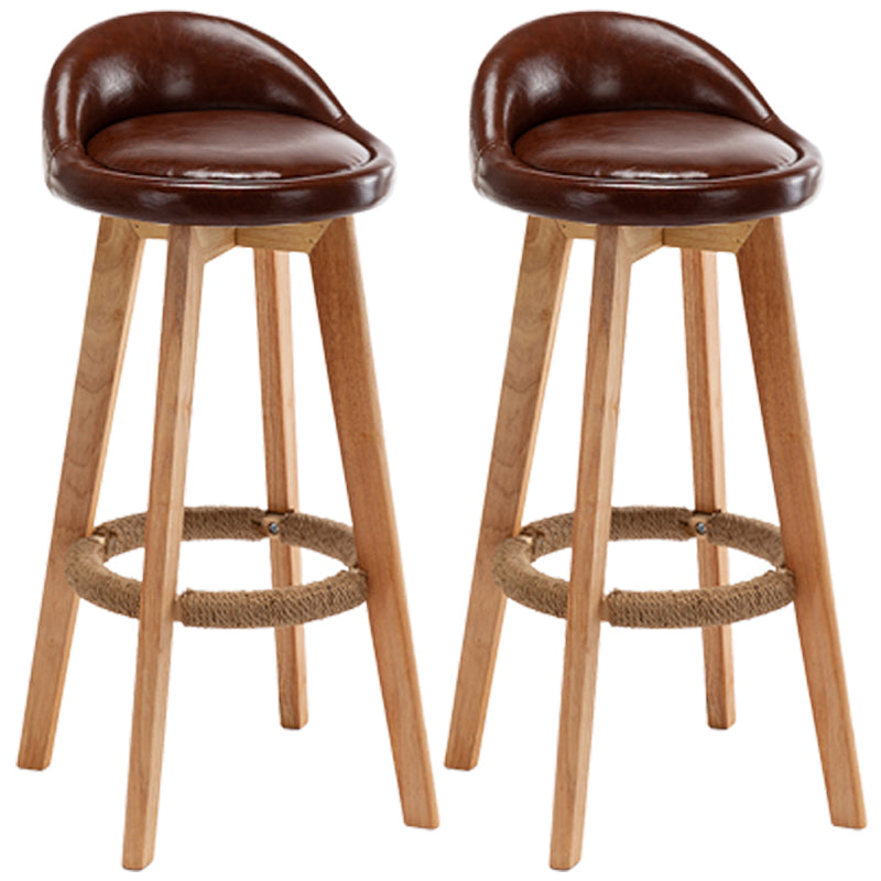 Nordic Wood Drehbarer Barhocker, niedrige Rückenlehne, hoher Innenhocker mit Polsterung