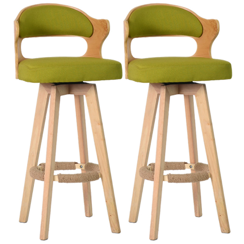 Nordischer Holz Low Rücken Barstool Schwenkerner hoher Hocker mit Polster