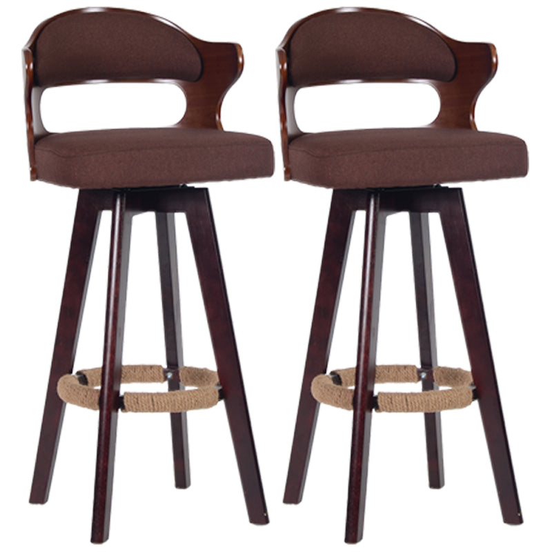 Nordischer Holz Low Rücken Barstool Schwenkerner hoher Hocker mit Polster